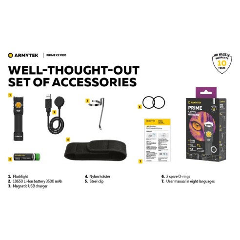 Lampe Torche Armytek Prime C2 PRO V4 Magnet USB...