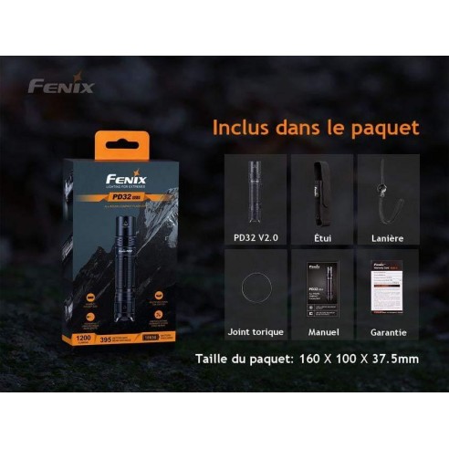 Lampe FENIX PD32 V2.0 COMPACTE - 1200 LUMENS