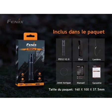 Lampe FENIX PD32 V2.0 COMPACTE - 1200 LUMENS