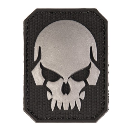 Patch PVC Tête de mort Noir 6 x 4.5cm