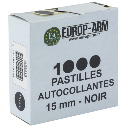 Pastilles autocollantes 19mm noire