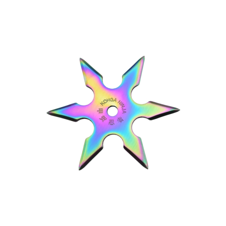 Shuriken 6 branches acier 420 couleur titane