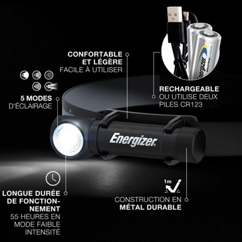 Lampe frontale & torche ENERGIZER HYBRID - 1000...