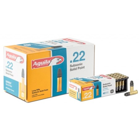 Cartouches 22 LR AGUILA Solid Point SUBSONIQUE (x50)