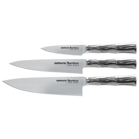 Coffret 3 couteaux SAMURA Bamboo tout inox