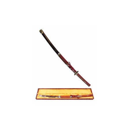 Katana acier 440 avec couteau + boite 76 cm