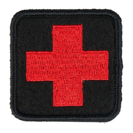 Patch croix rouge HV brodé