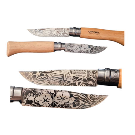 Couteau OPINEL n°08 inox gravure Guyane