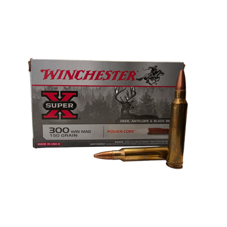 Cartouches WINCHESTER Cal .300 WIN MAG 150GRAIN POWER-CORE