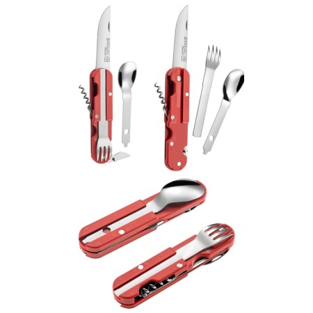 Couteau de poche multifonctions TB OUTDOOR Bivouac rouge