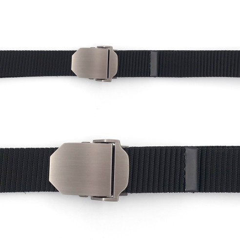 Ceinture sangle noire boucle métal